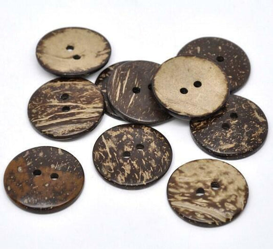 5 Large Wooden Buttons - 1.5 inch - 38mm - Wood Buttons - Coconut Wood B13837