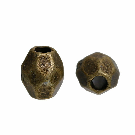 Bronze Bicone Spacer Beads 4mm (1/8") x 3mm (1/8"), Hole: Approx 1.4mm, 50 piece
