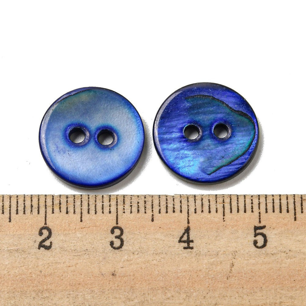 Blue Shell buttons - 15mm - Mother of Pearl Shell Button (01B-07)