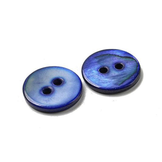 Blue Shell buttons - 15mm - Mother of Pearl Shell Button (01B-07)