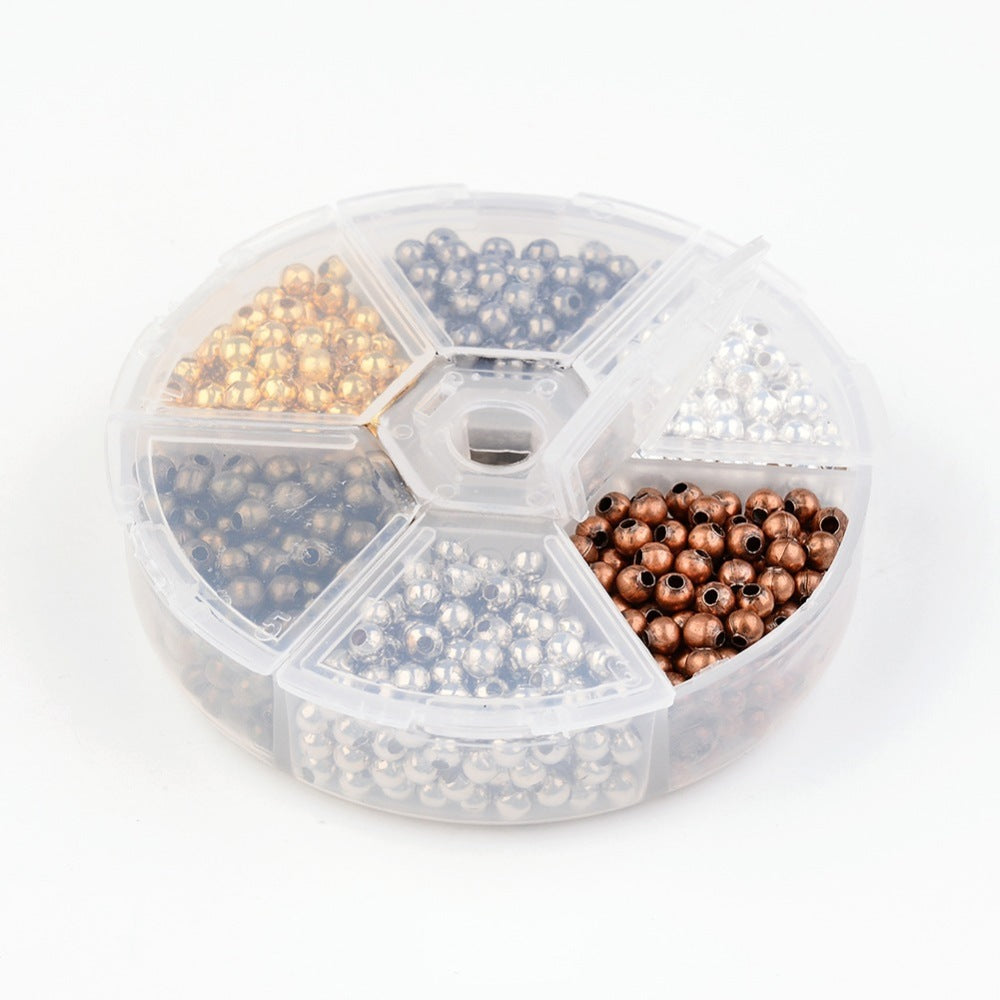 Spacer Beads - Approx. 950 pieces - Mixed Color Finish - 4mm - hole: 1.5mm - Gold, Silver, Gunmetal, Bronze, Copper (M-B))