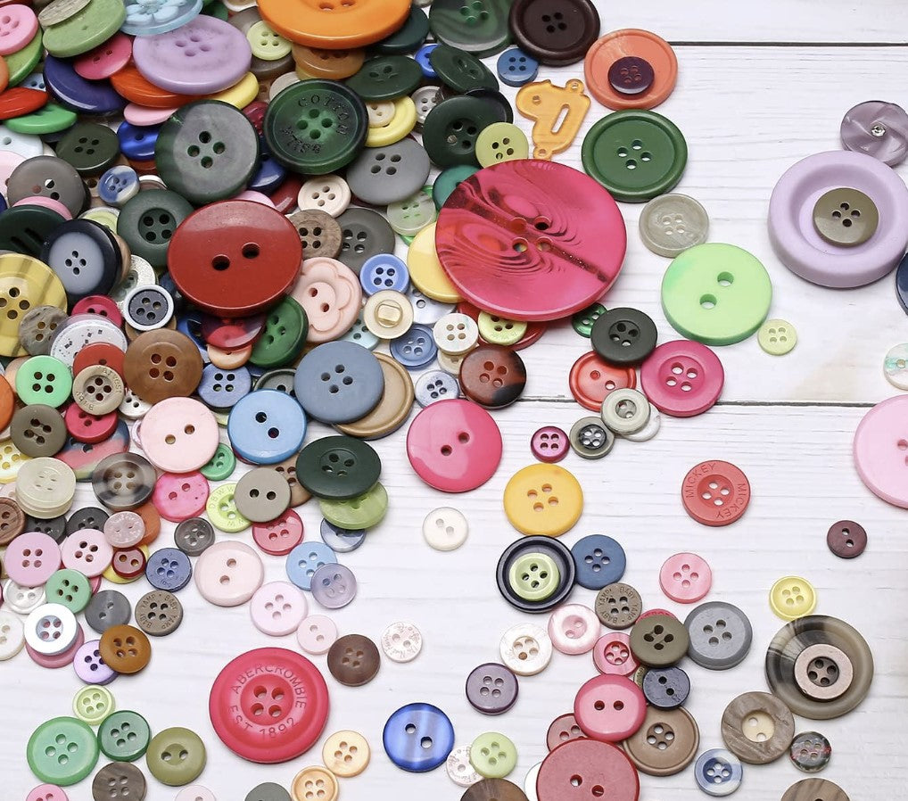 Resin Buttons Assorted Sizes 8mm to 30mm - Multicolor - Rainbow Mix - DIY Craft - Acrylic Button - Crafting - Sewing - Jewelry - Grab Bag (712)