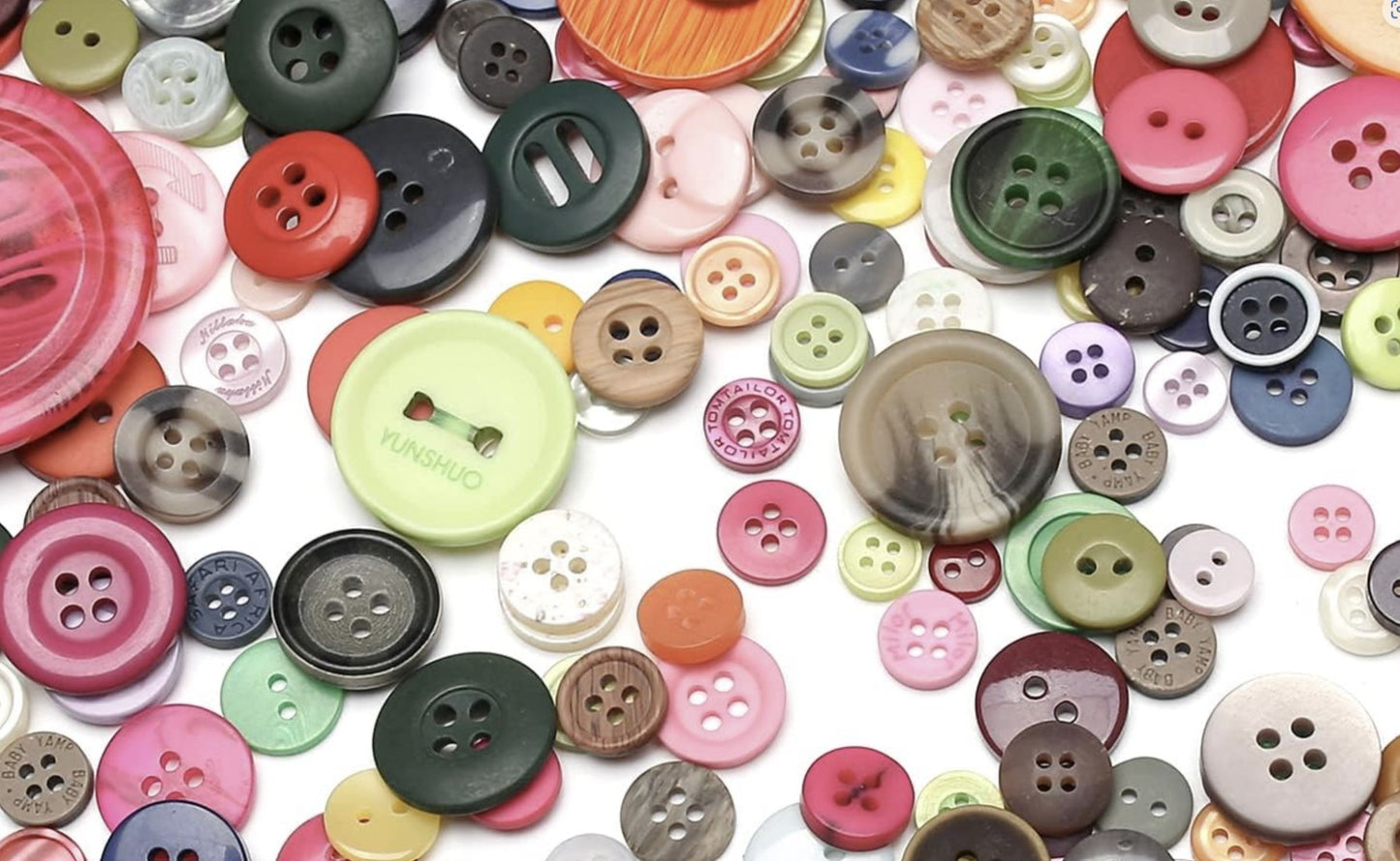 Resin Buttons Assorted Sizes 8mm to 30mm - Multicolor - Rainbow Mix - DIY Craft - Acrylic Button - Crafting - Sewing - Jewelry - Grab Bag (712)