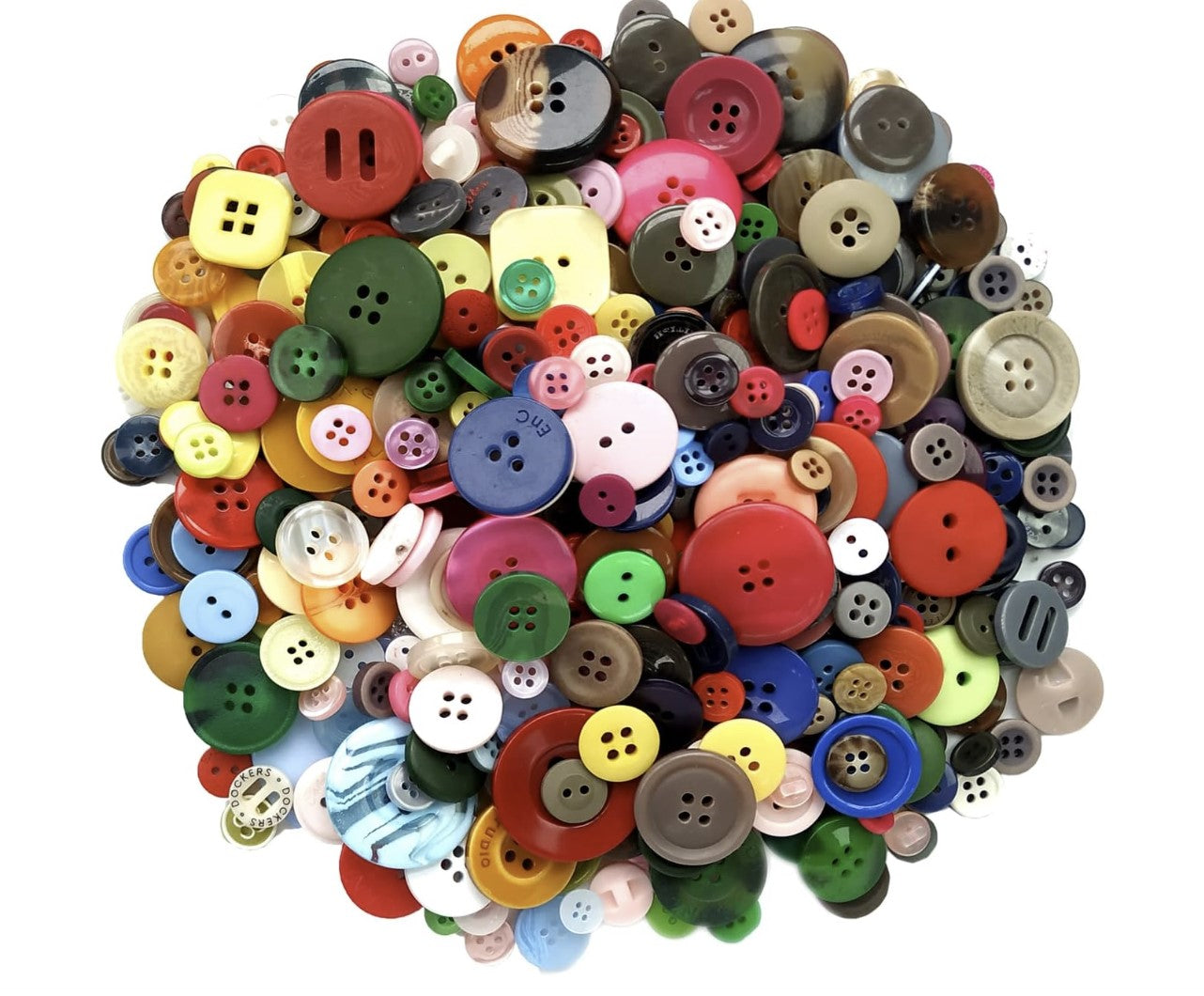 Resin Buttons Assorted Sizes 8mm to 30mm - Multicolor - Rainbow Mix - DIY Craft - Acrylic Button - Crafting - Sewing - Jewelry - Grab Bag (712)