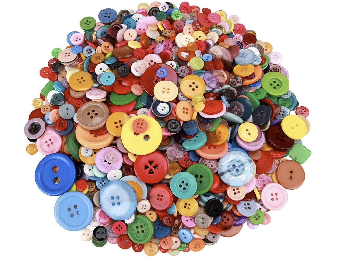 Resin Buttons Assorted Sizes 8mm to 30mm - Multicolor - Rainbow Mix - DIY Craft - Acrylic Button - Crafting - Sewing - Jewelry - Grab Bag (712)