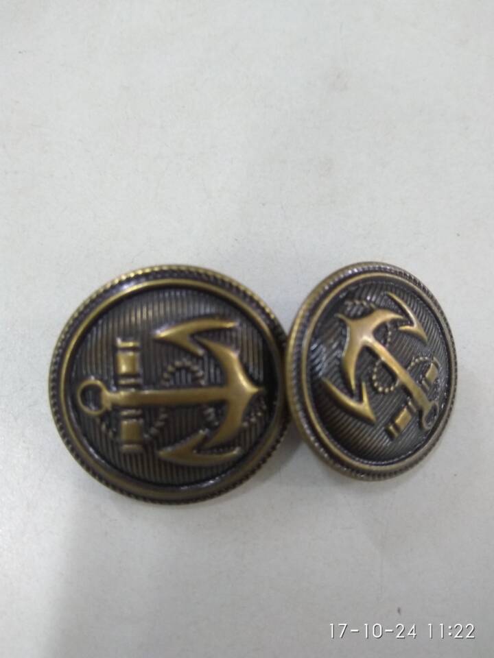 Large Bronze Nautical Anchor Buttons / Shank / 25mm in Diameter (1 inch) 06-025mm