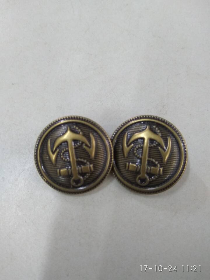 Large Bronze Nautical Anchor Buttons / Shank / 25mm in Diameter (1 inch) 06-025mm