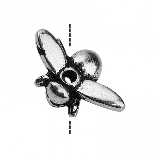 Silver Bee Bead / Bumble Bee Bead / 13mm x 8mm / Silver Sewing Beads / Craft Insect Beads / Novelty Beads (122)