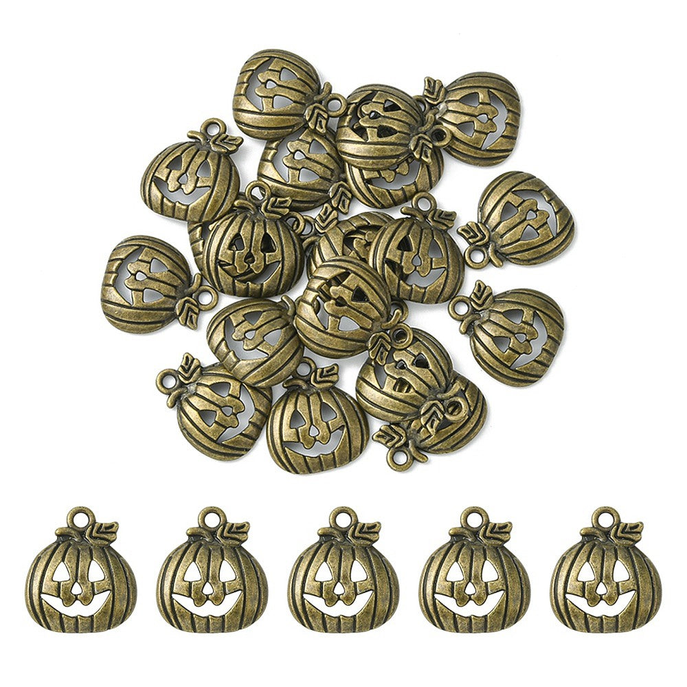 Antique Bronze Pumpkin Charm ? Lead & Cadmium Free | Fall Jewelry Supplies | Halloween Pendant | 18x16mm