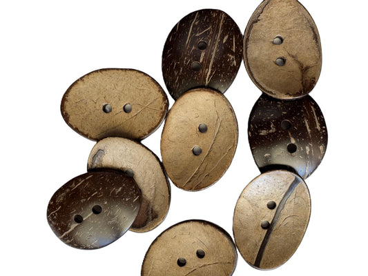 Extra Large Oval Wooden Buttons - Coconut Shell - Wood Button (SHEL-K009-03)