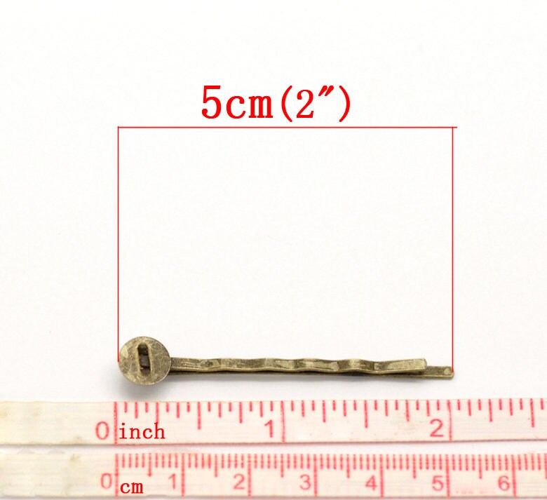 20 Bronze Bobby Pins - 8mm Glue Pad - 50mm (2 inches) - Hair Clip Accessories - Hair Pin - Bronze Bobbie Pin (18047)