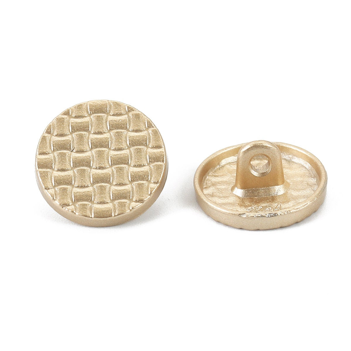 10 Silver, Gold or Black Metal Shank Buttons - 15mm - Grid Checker Design - Lead and Nickel Safe (005-007-008)