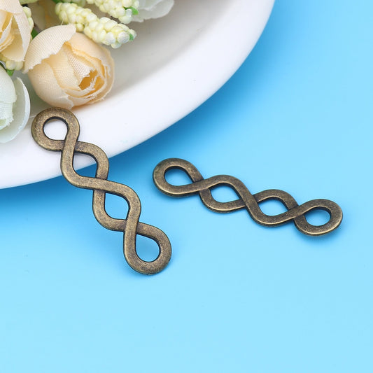 Bronze Connector Charm - Infinity - Lead, Nickel, Cadmium Free - 44mm x 11mm (816)