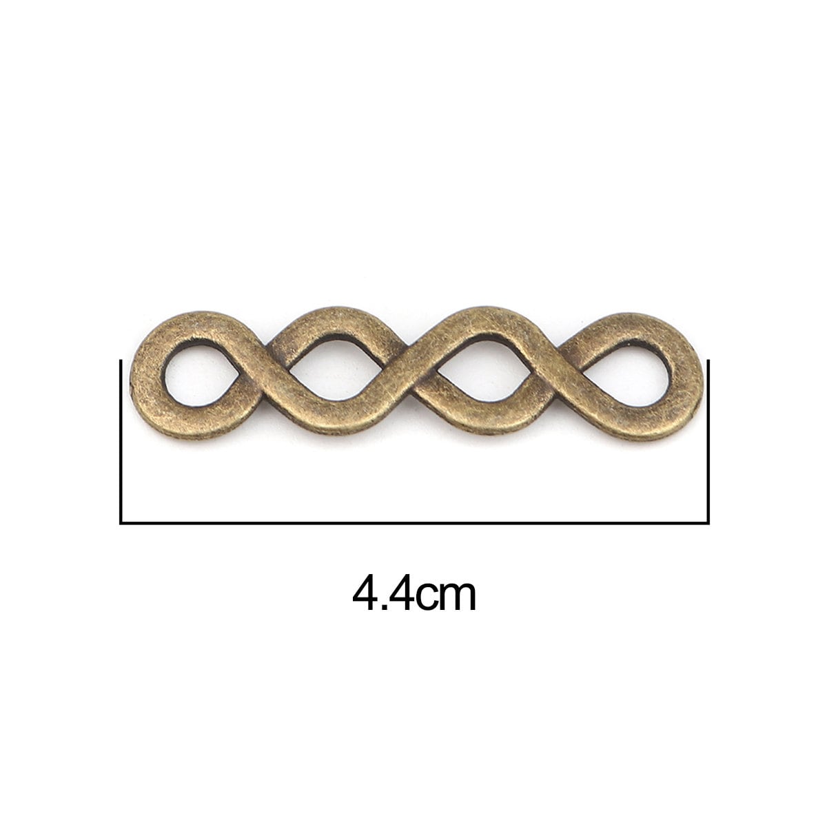Bronze Connector Charm - Infinity - Lead, Nickel, Cadmium Free - 44mm x 11mm (816)