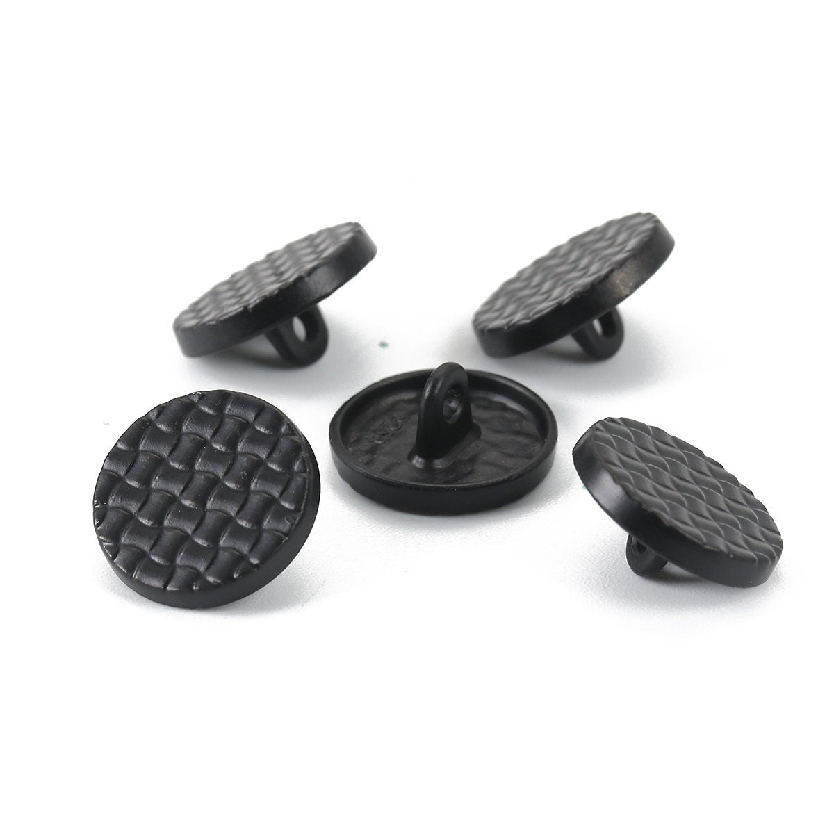10 Silver, Gold or Black Metal Shank Buttons - 15mm - Grid Checker Design - Lead and Nickel Safe (005-007-008)