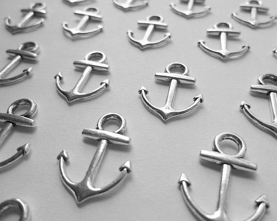 Anchor Connector Charms - Shiny Silver - 18mm x 15mm x 2mm - Cadmium, Nickel, and Lead Free (TIBEP-Q035-23S-NR)