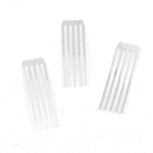 20 silver plated hair combs - nickel free - lead free - wedding bridal comb - 49mm x 15mm (1 7/8" x 5/8") - hair clip accessories (0116215)