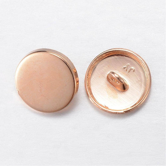Gold finish metal buttons shank 15mm in diameter (1/2" inch) - gold tone shank button (05kcg)