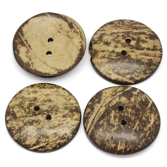 5 extra large coconut shell wooden buttons - 2 inch - 5cm - wood buttons - coconut wood (b30431)