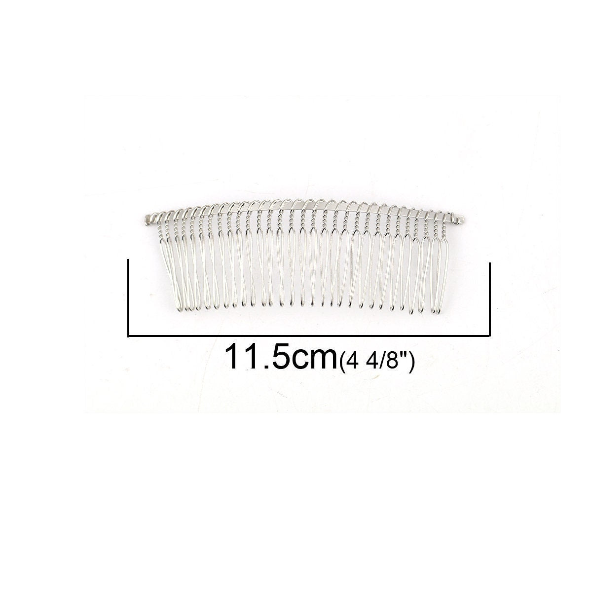 5 Wide Silver Hair Combs - Lead and Nickel Safe - Wedding Bridal Comb - 11.5cm x 4cm (4 1/2" x 1 5/8") - Hair Clip Accessories (0116210