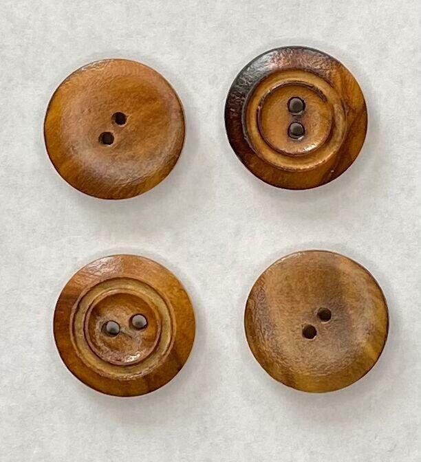 10 Wooden Buttons / Olive Wood / Made In Italy / 20mm / Burnt Finish / Classic Round / 2 Hole(butt-olive-20mm-fire-p)