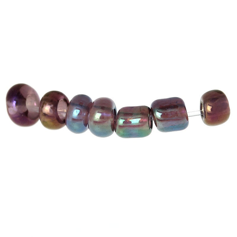 8/0 Glass Seed Beads 25g (Approx. 833 Beads) - Mixed AB Color - 3mm x 2mm - Small Glass Beads (33065)