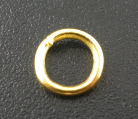 Gold Plated Open Jump Rings - 6mm x 1mm - Jump Rings Gold Plated - Lead Nickel Safe -100/500 pieces (03888)