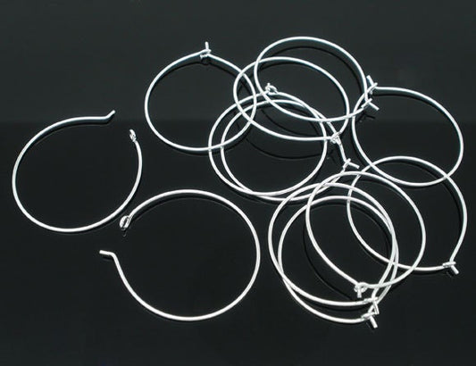Silver Plated Wine Glass Charms - Silver Plated - Lead Nickel Free - 25mm 10/50/100 (05434)