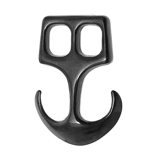 Gunmetal Anchor Clasp Connector - Black - 23mm x 16mm (7/8" x 5/8") - Black Anchor Clasp for Leather - Clasps for Leather Finding (74890)
