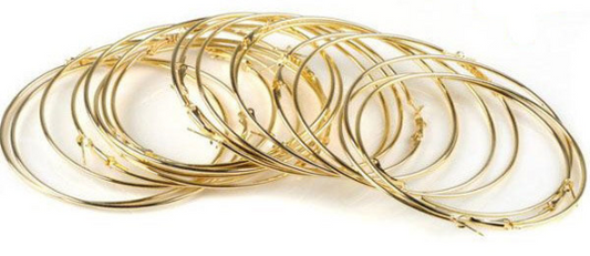 Large Hoop Earrings - 3 inch - Choice of Gold or Silver Tone