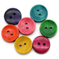 100 Mixed Color Wooden Buttons 15mm 5/8 inch 2 Hole - Wood Button 23788