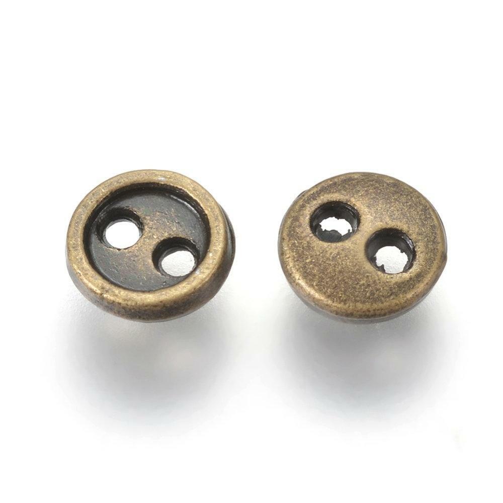 Bronze Finish Metal Mini Buttons - 5mm x 1mm