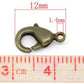25 Antique Bronze Lobster Clasps - 12mm x 7mm