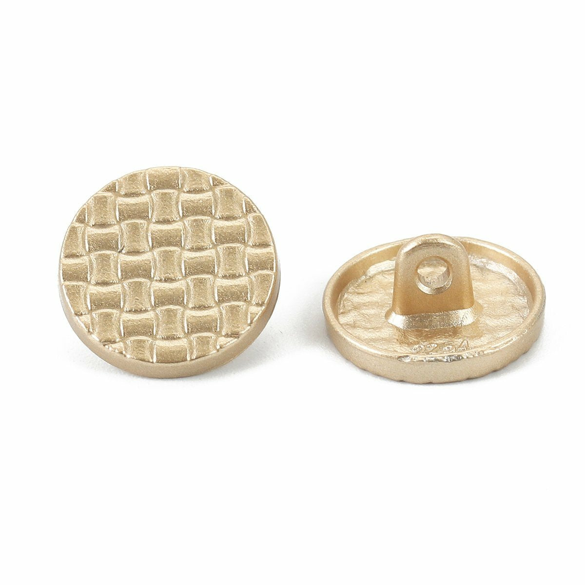10 Silver, Gold or Black Metal Shank Buttons - 15mm - Grid Checker Design - Lead