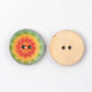 10 Bulk Mixed Color Wooden Buttons - 20mm (3/4 inch) - 2 Hole - Assorted Mixed D