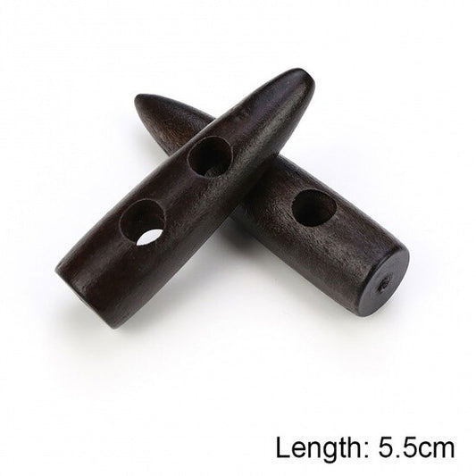 Wood Toggle Dark Brown Finish - Wooden Buttons - 55mm - Wood Toggle Buttons 6638