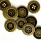 10 - 25mm Antique Bronze Metal Button - 4 Holes - 25mm (1 inch) - Sewing Metal B