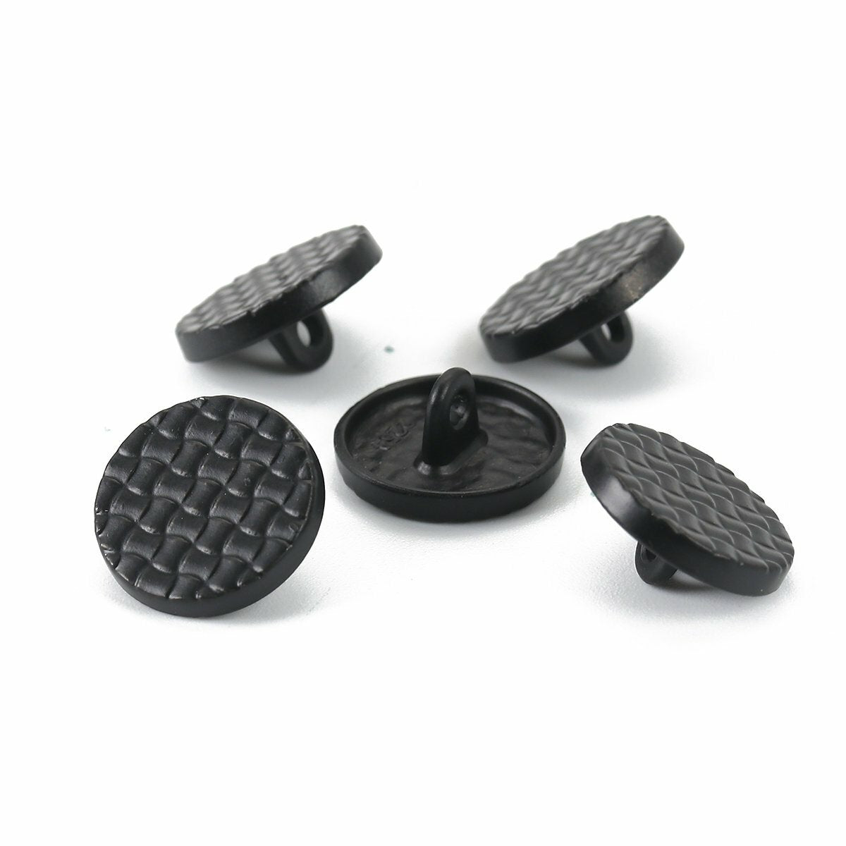 10 Silver, Gold or Black Metal Shank Buttons - 15mm - Grid Checker Design - Lead