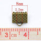100  Bronze End Cap Crimp Beads -  8mm x 8mm -  Bronze Ribbon End - Lead Nickel