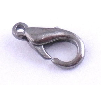 100 Gunmetal Lobster Clasps - 12mm x 6mm