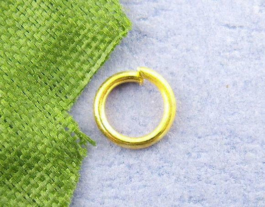 100 Gold Plated Jump Rings - 5mm x 0.7mm  - Jump Rings Gold - Lead Nickel Free (