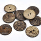5 Large Wooden Buttons - 1.5 inch - 38mm - Wood Buttons -  Coconut Wood  B13837