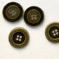 10 - 25mm Antique Bronze Metal Button - 4 Holes - 25mm (1 inch) - Sewing Metal B