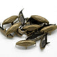 25 Antique Bronze Pointed Oval Rivet Stud Spikes -14mm x 5mm (1/2"x1/4") - Metal