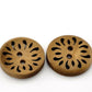 Brown Coffee Carved Wooden Buttons - 23mm (Approx. 1 inch) - 2 Hole - Brown Wood