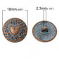 Metal shank sewing buttons - round antique copper patina - Heart Design - 18mm - metal buttons - shank buttons B55752