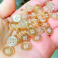 Gold Glitter Buttons - Small 10mm - Gold Shimmer Mini Resin Buttons - Doll Eyes -(butt-gold-10mm-a)