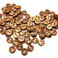 Wooden Buttons - 12mm - 2 Hole - Brown Wood Carved Buttons (12mm-A)
