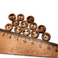 Wooden Buttons - 12mm - 2 Hole - Brown Wood Carved Buttons (12mm-A)