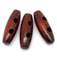 Toggle Wooden Buttons - Dark Reddish Brown Finish - 34mm (1.25&quot;) - Wood Toggle Button